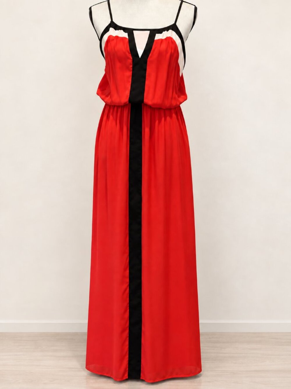 Francesca Collections Mi Ami Brand Dark orange black and white maxi